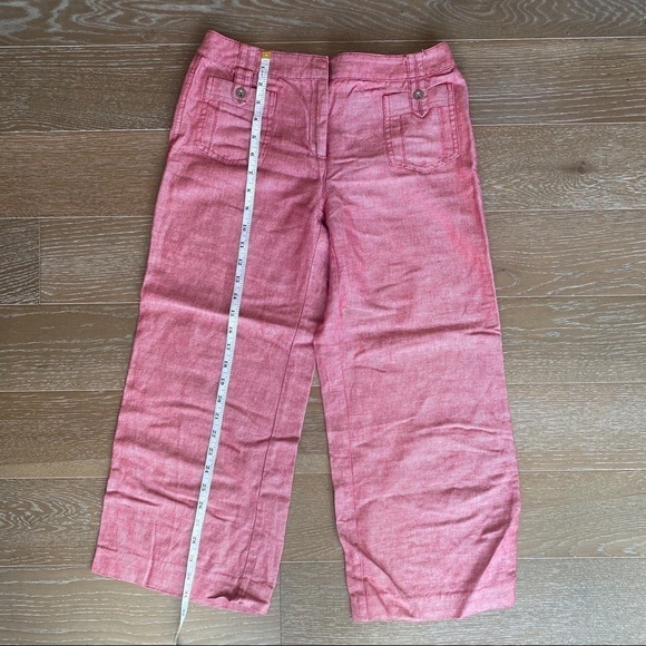 Express Linen & Cotton Summer Capri Pant | Red | 4 Small - Picture 3 of 5